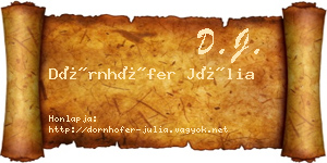 Dörnhöfer Júlia névjegykártya